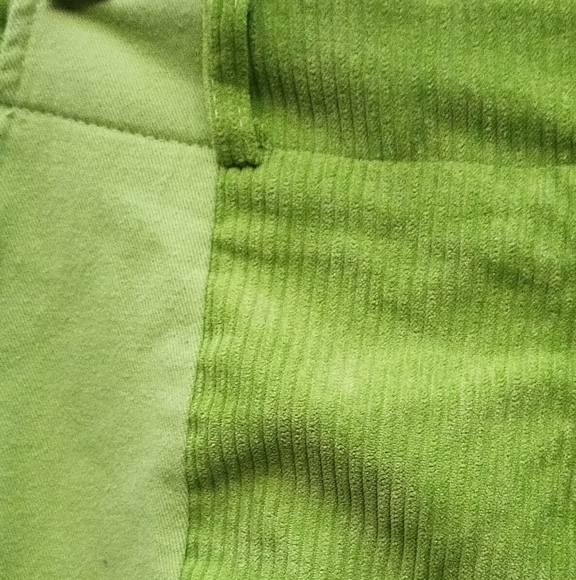 Retro look color block green pants Lg corduroy - Picture 6 of 6